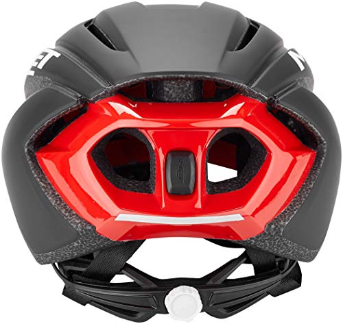 MET M3hm107l0nr1 Casco, Hombre, Negro/Rojo, L