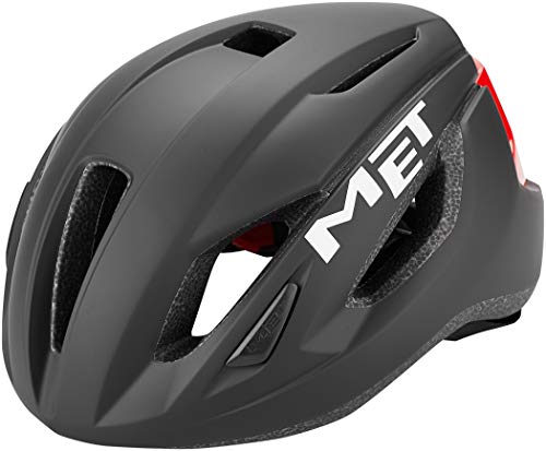 MET M3hm107l0nr1 Casco, Hombre, Negro/Rojo, L