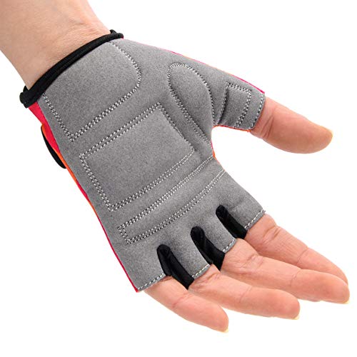 meteor Guantes de Ciclismo niñas y niños - Guantes Bicicleta para Infantil MTB BMX Carretera Montaña sin Dedos (XS ~6-6,5cm, Big Flower)