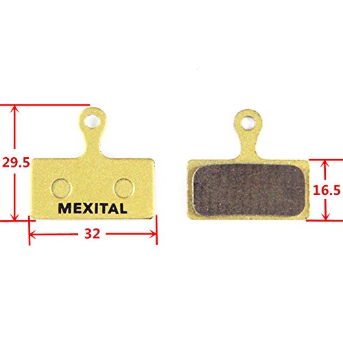 MEXITAL 2 Pares Pastillas Freno Disco sinterizado para Shimano Deore M610 M615 M6000 SLX M666 M675 M7000 XT M785 M8000 Saint BR-M820 XTR M960 M985 M987 M988 M9000 Alfine BT-S700 RS785 RS685