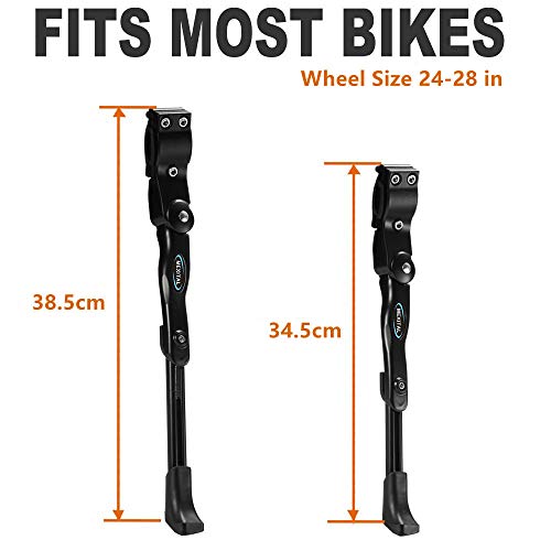 MEXITAL caballetes para Bicicletas, 4cm Altura Ajustable y Durable, Universal Soporte de Bicicleta Aleación de Aluminio Adapta a 24-28 Pulgadas MTB Montaña, Carretera Bicicleta, Plegable Bici