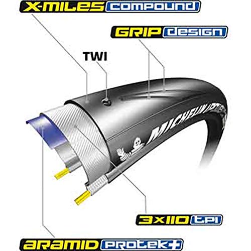 Michelin Power Endurance Cubiertas, Deportes y Aire Libre, Negro, 700 x 25 c