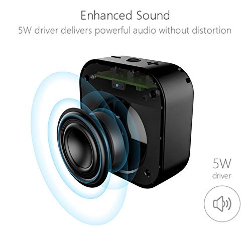 MIFA A1 Mini Altavoz Portátil Bluetooth 4.2 Impermeable IP56 y Tecnología True Wireless Stereo & DSP, Anti-Polvo con 15 Horas Continua y Tarjeta de microSD, Micrófono Incorporado, Negro