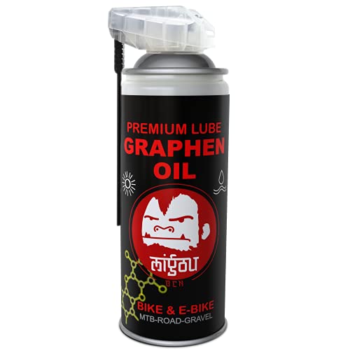 MIGOU BCN Lubricante Aceite PREMIUM 400 ml con GRAFENO en Spray para cadena de bicicleta Aceite de alto RENDIMIENTO
