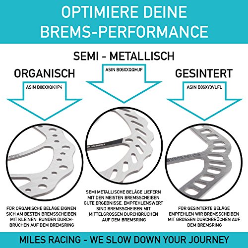 Miles Racing Pastillas de freno de disco orgánicas para Shimano New Saint, Zee, BR-MT520, Tektro Dorado y Orion