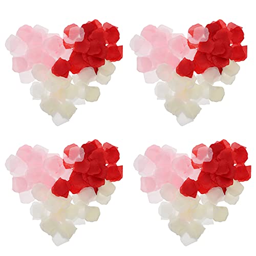 MILISTEN 1 Set Pétalos de Rosa Simulados Pétalos de Flores Artificiales Faux Pétalos Pétalos Props Pétalos Falsos Pétalos Decoración para Fiesta Boda Cumpleaños Ducha Nupcial ( Rojo Rosa