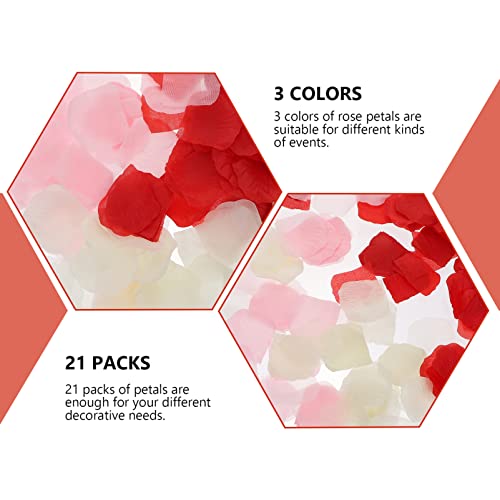 MILISTEN 1 Set Pétalos de Rosa Simulados Pétalos de Flores Artificiales Faux Pétalos Pétalos Props Pétalos Falsos Pétalos Decoración para Fiesta Boda Cumpleaños Ducha Nupcial ( Rojo Rosa