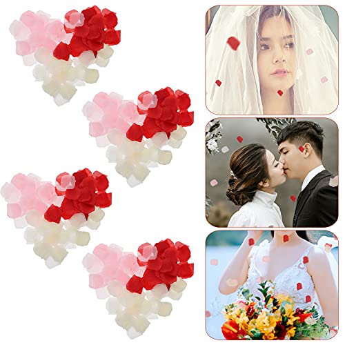 MILISTEN 1 Set Pétalos de Rosa Simulados Pétalos de Flores Artificiales Faux Pétalos Pétalos Props Pétalos Falsos Pétalos Decoración para Fiesta Boda Cumpleaños Ducha Nupcial ( Rojo Rosa