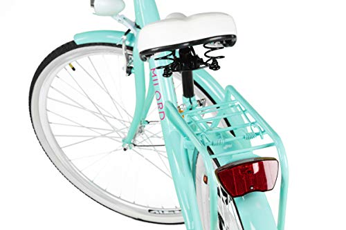 Milord. 2018 Cómoda Bicicleta de ciudad con una Canasta, Bicicleta, 1 Velocidad, Rueda de 26", Aqua