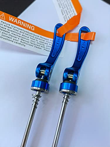 Mimoke Desenganche rápido para bicicleta, liberación rápida MTB/Bicicleta de carretera/Mountain Bike, pinchos de aleación de aluminio para bicicleta, buje de rueda delantera y trasera (azul)