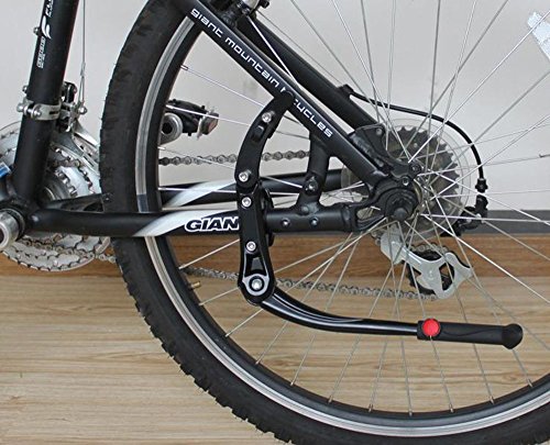 MINGZE Pata de Cabra para Bicicleta, Aleación de Aluminio Ajustable Kickstand de Bicicleta, Mountain Bike se Adapta a 24-28 Pulgadas Bicicletas