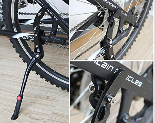 MINGZE Pata de Cabra para Bicicleta, Aleación de Aluminio Ajustable Kickstand de Bicicleta, Mountain Bike se Adapta a 24-28 Pulgadas Bicicletas