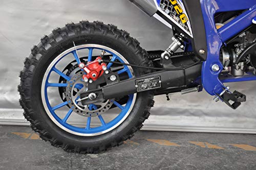 Mini Pitbike con motor de 49cc de 2 tiempos, XTM TEAM cross. Mini dirt bike. Moto de mini cross (Azul)