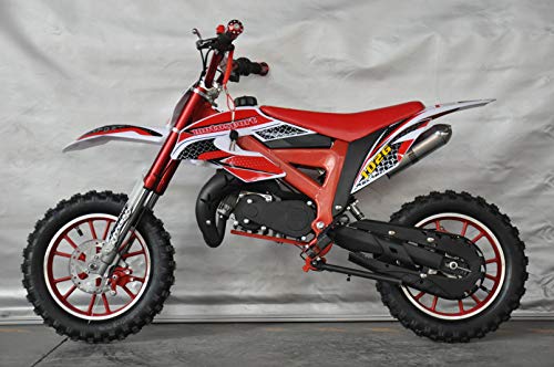 Mini Pitbike con motor de 49cc de 2 tiempos, XTM TEAM cross. Mini dirt bike. Moto de mini cross (Rojo)