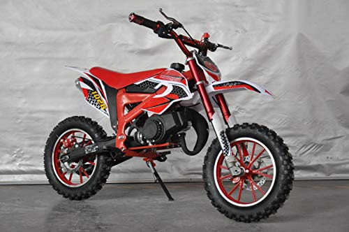 Mini Pitbike con motor de 49cc de 2 tiempos, XTM TEAM cross. Mini dirt bike. Moto de mini cross (Rojo)