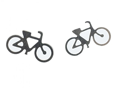 Miniblings bicicleta MTB de los pernos prisioneros de bicis de plata - Pendientes hechos a mano de joyería de moda pendientes tapo