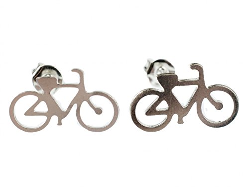 Miniblings bicicleta MTB de los pernos prisioneros de bicis de plata - Pendientes hechos a mano de joyería de moda pendientes tapo