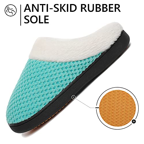 Mishansha Zapatillas de Estar Mujer Invierno Zapatillas Casa de Espuma Viscoelástica CáLido Antideslizantes Pantuflas de Interior y Exterior Verde 41