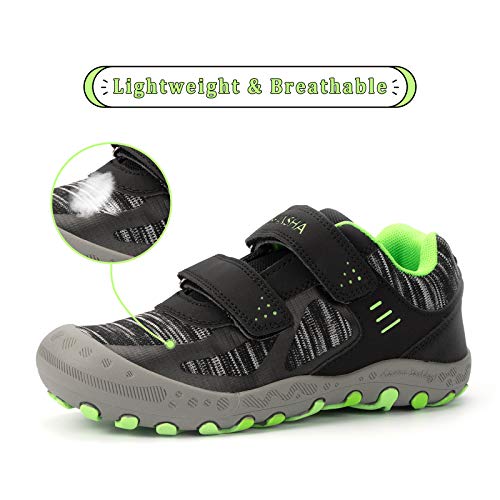 Mishansha Zapatos de Deportivo para Niños Niñas Transpirable Zapatillas de Senderismo Antideslizante Zapatos de Running Casual Outdoor, Negro, 28 EU