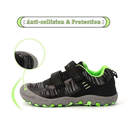 Mishansha Zapatos de Deportivo para Niños Niñas Transpirable Zapatillas de Senderismo Antideslizante Zapatos de Running Casual Outdoor, Negro, 28 EU