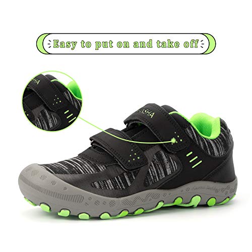 Mishansha Zapatos de Deportivo para Niños Niñas Transpirable Zapatillas de Senderismo Antideslizante Zapatos de Running Casual Outdoor, Negro, 28 EU