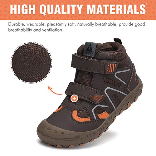 Mishansha Zapatos de Senderismo para Niños Zapatillas de Trekking Niña Antideslizante Exterior Botas de Montaña Ligero, Marrón, 36 EU