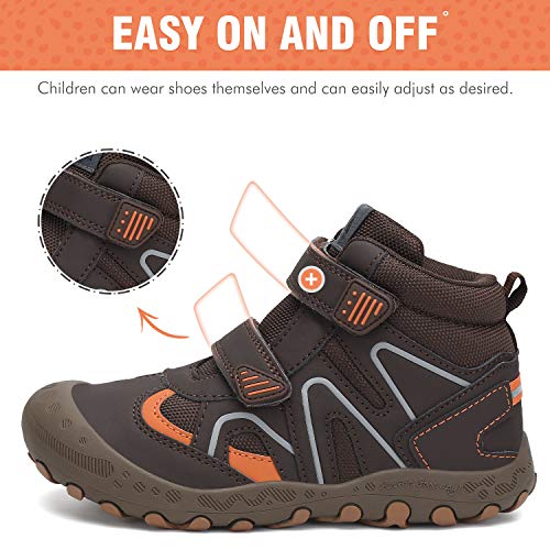 Mishansha Zapatos de Senderismo para Niños Zapatillas de Trekking Niña Antideslizante Exterior Botas de Montaña Ligero, Marrón, 36 EU