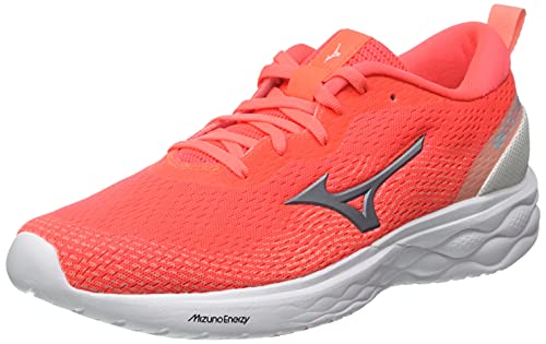 Mizuno Wave Momentum, Zapatillas para Correr Mujer, Fieryc2 Csilver Bitoblue, 43 EU