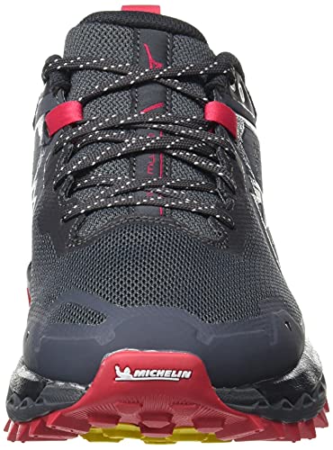 Mizuno Wave Mujin 8, Zapatillas de Trail Running Mujer, Turbulence/Obsidian/RRed, 40.5 EU