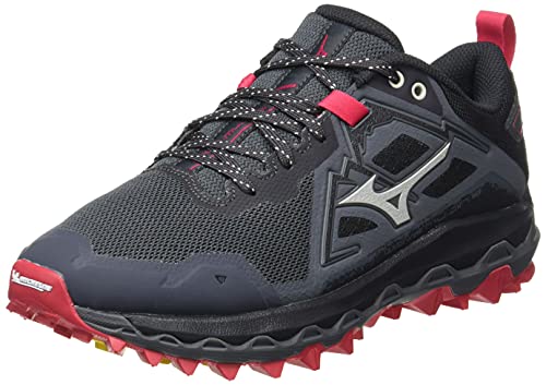 Mizuno Wave Mujin 8, Zapatillas de Trail Running Mujer, Turbulence/Obsidian/RRed, 40.5 EU