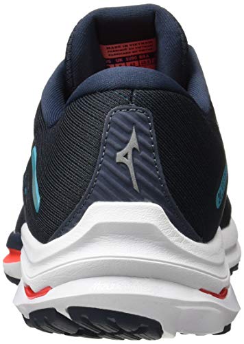 Mizuno Wave Rider 24, Zapatillas Hombre, Indian Platinum Blue Cover Black, 44.5 EU