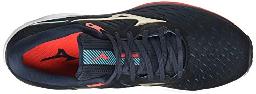 Mizuno Wave Rider 24, Zapatillas Hombre, Indian Platinum Blue Cover Black, 44.5 EU