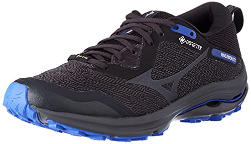 Mizuno Wave Rider GTX, Zapatillas de Trail Running Hombre, BlackenedPearl/BlackenedPearl/VioletBlue, 42.5 EU