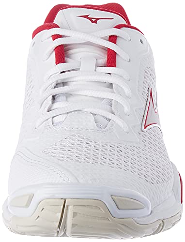 Mizuno Wave Stealth V, Zapatillas Mujer, Wht Whtsand/Persianred, 39 EU