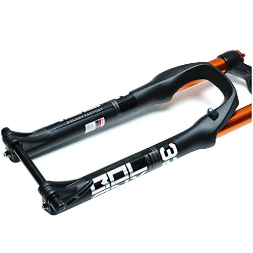 MJCDNB Horquilla de suspensión de Bicicleta MTB Air, Horquilla de suspensión de Bicicleta de 26/27,5/29 Pulgadas, Cono de 1-1/2", Eje pasante de 15mm, Carrera de Freno de Disco de 120mm