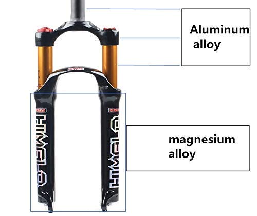 MJCDNB Horquilla de suspensión neumática MTB 26/27,5/29 Pulgadas aleación de magnesio Horquilla Delantera de Bicicleta de montaña Recta 1-1/8"Rueda QR 1720g