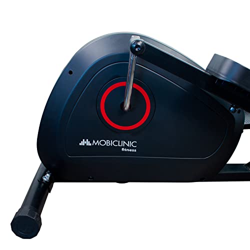 Mobiclinic, Bicicleta elíptica Plegable, Modelo Atlas, Pantalla LCD, 8 Niveles de Resistencia, hasta 100 Kgs, Agarre Acolchado, Pedales Antideslizantes, Rueda de Resistencia 4Kgs, Fitness en casa