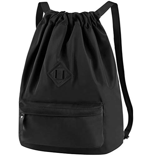 Mochila Cuerda Mujer Bolsa Hombre - Mochilas de Tela Cuerdas Bolso con Cordon Deporte Talega Saco para Playa Gimnasio Deportiva Yoga Adulto Unisex Grande Gymsack con Bolsillo (Aegro)