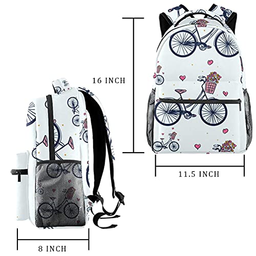 Mochila de bicicleta Vector patrón escuela mochila viaje casual mochila para mujeres adolescentes niñas niños
