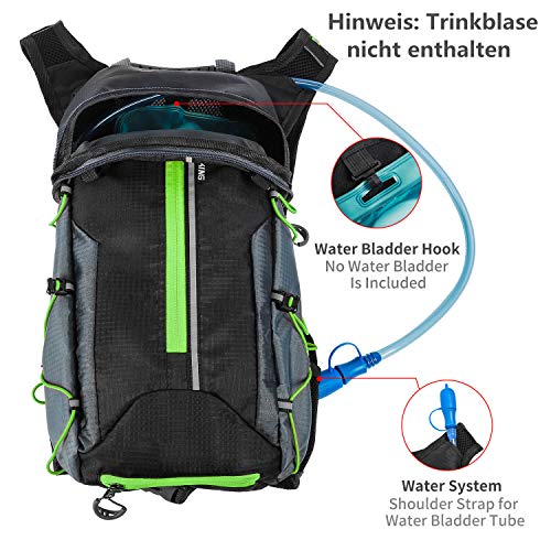 Mochila de ciclismo impermeable, Mochila de bicicleta plegable, transpirable y liviana, paquete de hidratación con bolsillo en la cintura para deportes al aire libre, montañismo que viaja 10L