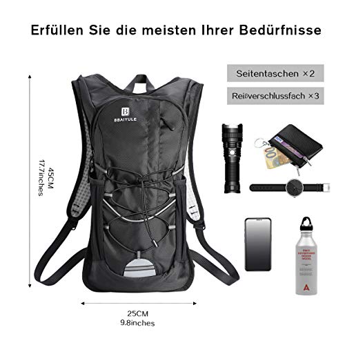 Mochila de hidratación de 2L con bolsa de bicicleta de vejiga de hidratación para correr al aire libre Ciclismo Ciclismo Senderismo , Mochila de agua con sistema de hidratación para hombresy mujeres