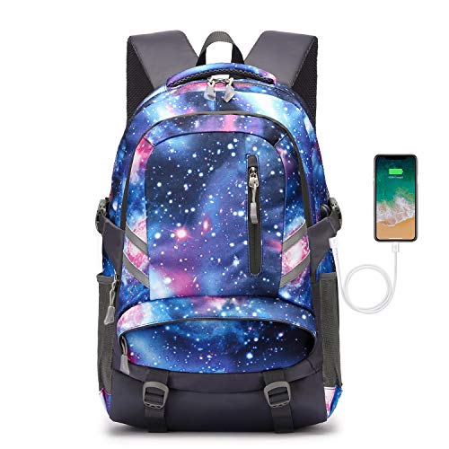 Mochilas Escolares Juveniles, Mochila PortáTil para NiñOs NiñAs se Adapta a 15.6 Pulgadas PortáTil Unisex Ligera 30L Mochila Universitaria con Puerto USB para Mujeres Hombres