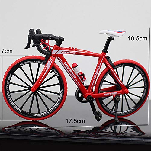 Modelo de bicicleta mini de dedo en miniatura, juguete de fundición a presión, escultura de metal retro de carreras, colección de decoración artística para niños