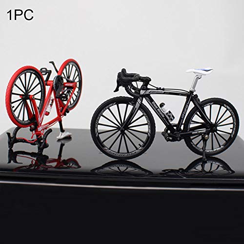 Modelo de bicicleta, modelo de bicicleta de montaña, bicicleta de carreras de aleación en miniatura, juguete de metal fundido a presión, adornos para los amantes de la bicicleta (negro)