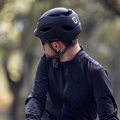 MOKFIRE Casco de Bicicleta para Adultos con luz de Seguridad Recargable USB y Correa reflectora, Casco de Bicicleta Urbano CPSC y Certificado CE para Adultos Hombres/Mujeres 57-61 cm