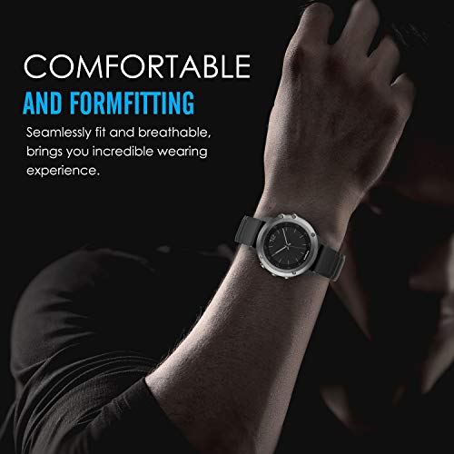 MoKo Correa Compatible con Garmin Fenix 6X/6X Pro/5X/5X Plus/3/3 HR/Quatix 6X/Enduro/Descent Mk2i/Mk2/Mk1/Tactix Bravo/Delta, 26mm Quick Fit Pulsera de Repuesto de Metal de Acero Inoxidable - Negro