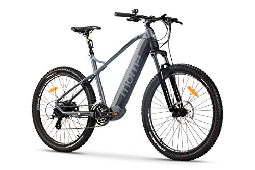 Moma Bikes Bicicleta Eléctrica E-MTB 27.5", Shimano 24vel, frenos hidráulicos, batería Litio 48V 13Ah (624Wh)