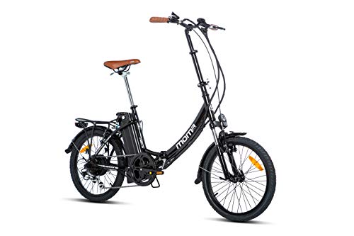 Moma Bikes Bicicleta Electrica Plegable Urbana EBIKE-20.2, Aluminio, SHIMANO 7V, Batería Litio 36V 16Ah