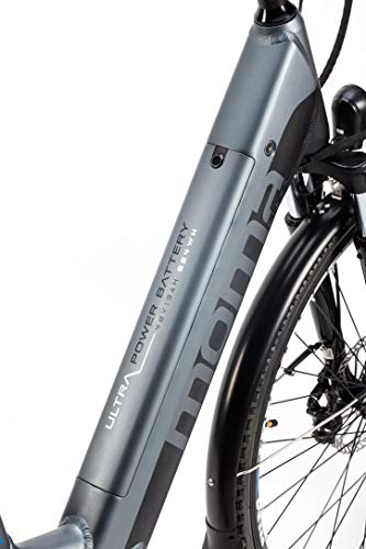 Moma Bikes Bicicleta Eléctrica Urbana EBIKE-28 Pro, Shimano 7vel, frenos hidráulicos, batería Integrada Litio 48V 13Ah (624Wh)