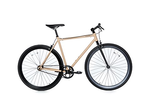 Moma Bikes Bicicleta Fixie Urbana, Fixie BeigeFixed Gear & Single Speed (Varias Tallas)